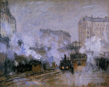 Exterior de la estación Saint Lazare Llegada de un tren Claude Monet Pinturas al óleo